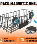Heavy Duty Magnetic Wire Baskets Set Must Have Large Capacity Metal Shelf Organizer For Garage Kitchen Laundry Workshop Cabinets Ideal For Pegboard And Metal Surfaces 2 Pack