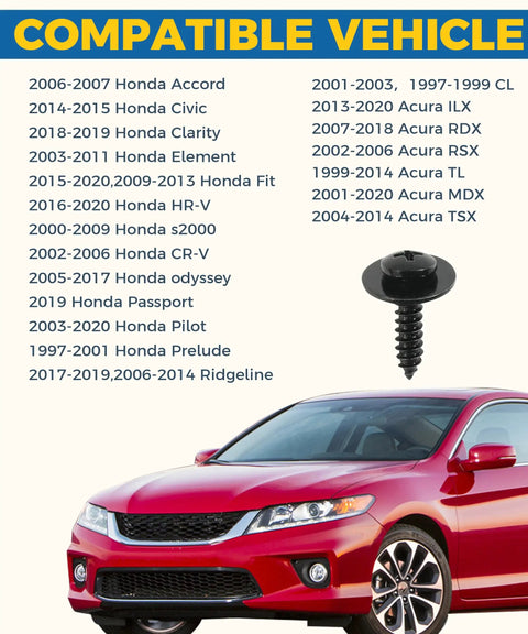 20 Pack Fender Liner Screws For Auto Body Bumper And Splash Shield M4.8-1.61 x 19mm Phillips Truss Head With 16mm Washer Car Fender Bolt Fasteners compatible vehicles list