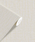 Cream Linen Textured Peel And Stick Wallpaper Roll 10Ft Long Beige Faux Grasscloth Self Adhesive Wall Covering close-up view