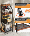Three-Tier Fishing Rod Rack With Pegboard Hooks And Wooden Top Box, Rolling Garage Storage Organizer That Holds 12 Rods