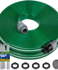 Heavy Duty Sprinkler Hose With Holes 50Ft For Lawn And Garden High Efficiency Watering System with Three Tube Design, staples included