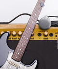 40W Electric Guitar Amp With 8-Inch 4-Ohm Speaker, Custom EQ, guitar and mic shown with control panel