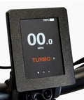 Lectric XP 4.0 And XP Trike2 Screen Protector Cover with Clear TPU Shield on bike display showing speed and turbo mode.