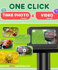 Kid Friendly Microscope 50x To 1000x Magnification With 2 Inch HD Screen And 1080P Video 64GB card, front view
