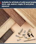 225 Piece Wood Screws Set With Phillips Flat Head Countersunk Self Tapping For Wood Sizes Six And Eight Half Inch To Two And A Half Inch Carbon Steel Black Finish Heavy Duty Kit For Carpentry Furniture And Deck Projects with wood samples