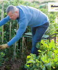 Man using Thick Padded Garden Kneeler And Seat Bench For Easy Weeding Foldable Garden Stool That Supports Knees And Back