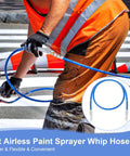 66 Foot Airless Paint Sprayer Hose Kit With Quarter Inch Npt Fitting Supports Up To 8500 Psi High Pressure Features A Swivel Joint For Zero Tangle Hassles And Runs Slick On Any Contracting Gig.