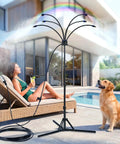 Six Nozzle Adjustable Standing Misting System For Outdoor Patio Beats The Heat With Fast Cooling Easy To Install By Poolside