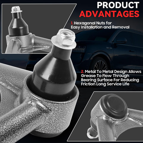 Close-up of ball joint on 2 To 4 Inch Lift Upper Control Arms Kit For Front Tubular Suspension With Ball Joint Fits Silverado 1500 And Sierra 1500 Suburban Yukon XL 1500 1999 2006 2 Pieces Beef Up Ride And Off Road Ready