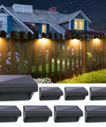 Solar Fence Lights 8 Pack IP65 Waterproof Outdoor RGB Color Lights With 10 Colors And 5 Modes, illuminated garden fence