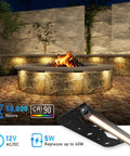 8 Pack 7 Inch Retaining Wall Lights 5W LED Hardscape Lighting IP65 Waterproof 12V AC DC Low Voltage Step Lights Outdoor