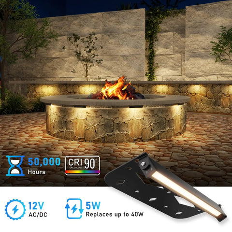 8 Pack 7 Inch Retaining Wall Lights 5W LED Hardscape Lighting IP65 Waterproof 12V AC DC Low Voltage Step Lights Outdoor