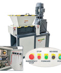Dual shaft crusher with 19 blade gear system; inset shows controls, part of Beast Of A Heavy Duty Metal Shredder Machine 7500W 220V 3 Phase