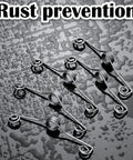 Rock Hard Stainless Steel Hinge Pin Door Stops With Butterfly Spring To Keep Doors Swingin Smooth And Stay Open No Fuss For Bedrooms Interiors Or Exterior Rooms In Pack Of Five Pieces Silver displayed against a wet surface.
