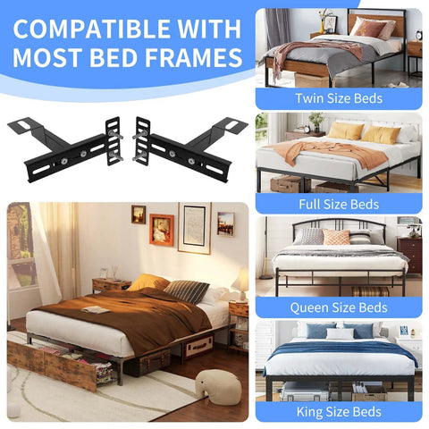 Heavy Duty Headboard Brackets For Adjustable Beds Slick Adjustable Frame Mounts displayed with twin to king size bed frames.
