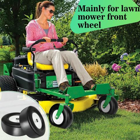 Twofer 13x5.00-6 Flat Free Lawn Mower Tires With Bearings 3/4 Inch 1/2 Inch And 5/8 Inch Replacement Wheels For Lawn Tractors And Push Mowers, Smooth Rolling, Durable Turf Tires, front mower wheel