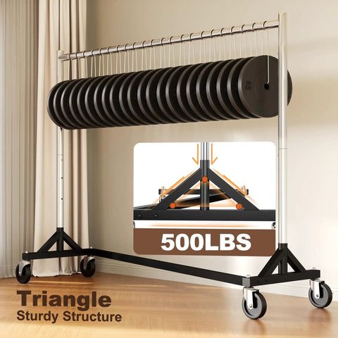 Heavy Duty Rolling Garment Rack With 500LBS Capacity Adjustable Chrome Clothes Rack On Wheels Portable Z Base