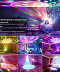 2 Pack Sunset Lamp Disco Ball Party Lights with Sound Activated LED Strobe and Stage Lighting, RGB Sunset Effects.