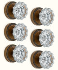 Six Pack Privacy Antique Brass Crystal Door Knobs With Lock For Bedroom Or Bathroom Heavy Duty Glass Door Knobs