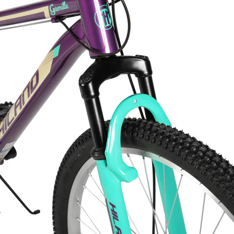 26 Inch Mountain Bike For Women With 18 Speed Gears Front Suspension Aluminum Frame Adult Ladies Bicycle Purple For Trail Riding And Everyday City 