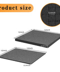 8-Piece Pick And Pluck Foam Insert Set For Board Game Boxes And Storage Drawers, Two Thickness Options 0.8 Inch And 0.4 Inch, 12 By 12 Inch, Pre-Cut Grids For Easy Customization, Black Foam shown in two thickness sizes with measurements.