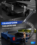 Heavy Duty Tailgate Shock Assist Kit Compatible With 04 To 14 Ford F150 And 06 To 08 Lincoln Mark LT shown in use on a pickup truck.
