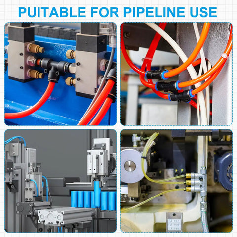 Industrial settings using 2 Pack 1/4 NPT Push To Connect Air Flow Control Valve 90 Degree Elbow Fitting in pipeline systems.