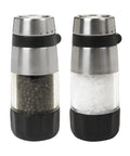 Stainless Steel Salt And Pepper Grinder Set For Kitchen And Table Easy Refill Top Grinding Mechanism For Clean Counters Adjustable Coarseness