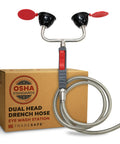 Go To Heavy Duty Eye Wash Station With Dual Head Drench Hose For Emergency Use, Wall And Deck Mounted, OSHA ANSI Compliant