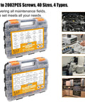 2002 PC Hardware Assortment Kit With SAE And Metric Stainless Steel Screws Nuts Bolts And Washers in organizer box, DIY use images