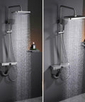 UMJIGF Shower System Thermostatic 4-Function Shower Faucet Set Wall Mount with sleek shower head and 3-mode handheld sprayer.