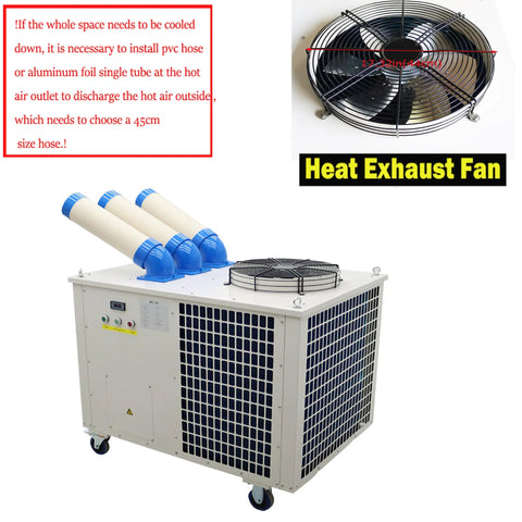 Heavy Duty Portable Industrial Spot Cooler Dishing Out Sick Chill For Busy Workspaces 28900 Btu cooling unit with exhaust fan.
