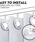 Heavy Duty Aluminum Ceiling Curtain Track System For Room Dividers With Hooks Corner Connectors And Top Brackets 12 To 18 Ft Track Set In White Built For Busy Biz Spaces, white ceiling track with curtain hooks
