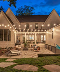 House patio with 30 Pack S14 Edison LED Bulbs For String Lights Shatterproof Filament Clear Bulb Low Wattage E26 Warm White 2200K
