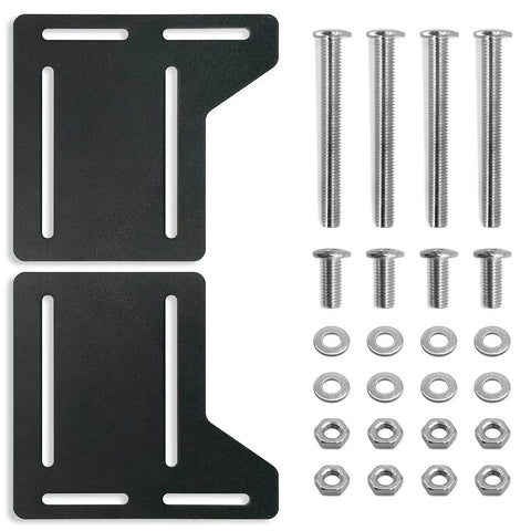 Heavy Duty Bed Frame Bracket Adapter For Headboard Conversion Full To Queen Solid Steel Offset Plates with bolts and nuts.