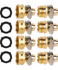 Top Rated 5/8 Inch Garden Hose Repair Kit With Stainless Steel Clamps And Aluminum Male Female Connectors For Sprinkler Water Hose End Fixing Essentials You Need. Set of aluminum hose connectors and stainless steel clamps