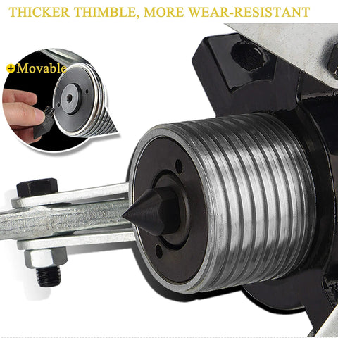 Close-up of the movable thimble on the Heavy Duty Hydraulic Bearing Puller With Three Jaw Gear Extractor and Fast Pump.