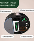 Robot Vacuum And Mop Combo With Powerful Suction And Smart Mapping For Multi Surface Floors showing 4-stage cleaning system
