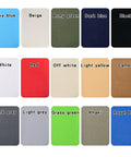 Assorted colors of iron-on patches for clothes, featuring army green, camel, black, in 3 by 4 and one quarter inches sizes.