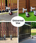 Heavy Duty 6 Inch Gate Wheel With 500 Pound Load Capacity, 360 Degree Swivel Gate Caster, Spring Loaded installed on various fences