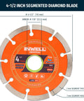 Four And One-Half Inch Segmented Diamond Saw Blades Two-Pack For Angle Grinder Heavy Duty Pro Grade Fast Cutting Wheel