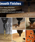 Size 8 Countersink Drill Bit Set For Wood 12 Piece with titanium-coated HSS for smooth finishes in woodworking