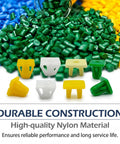 Smooth 120 Piece Nylon Grommet Screw Kit For Car License Plates And Bumper Trim Universal rust-proof fasteners in colorful nylon.