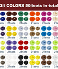 Complete 504 Piece Plastic Snap Kit With Pliers For Sewing And DIY Crafts, T5 12mm Snaps, Starter Set With 24 Colors