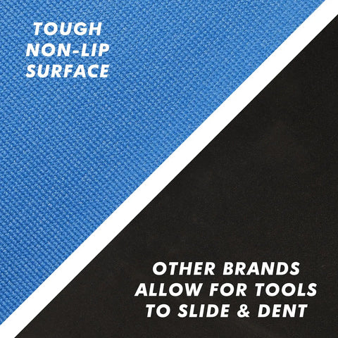 Blue Non Slip Foam Rubber Drawer Liner For Tool Boxes And Drawers, Easy Cut With Textured Grip To Protect Tools