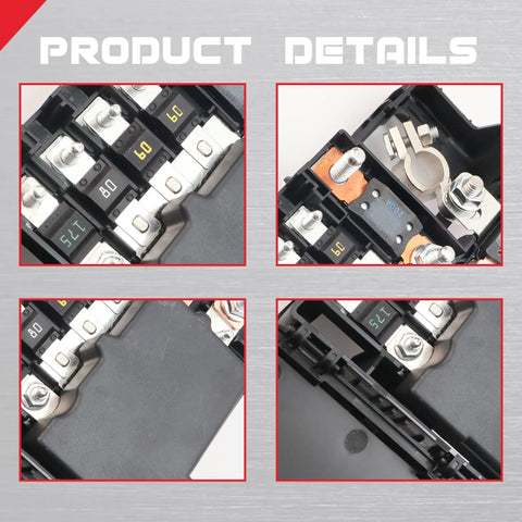 Close-up view of Top Grade Battery Distribution Fuse Block For Chevy Malibu 2014 To 2016 showing fuses and connectors.