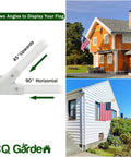 Sturdy 6 Foot Stainless Steel Garden Flag Pole Kit With Holder For Outdoor Use Includes 3x5 US Flag And Eagle Topper Weatherproof Flagpole For Porch Yard Or Home Exterior displayed on houses