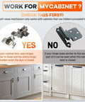 Image showing two types of cabinet hinges for Twenty Five Pieces Soft Close Cabinet Door Dampers Deliver A Slick Glide For Kitchen Cupboards Wardrobes And Heavy Drawers Quick Install Makes Home Repairs A Total Breeze.