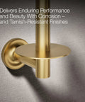 Vertical Wall Mounted Euro Toilet Paper Holder, Solid Brass Build, Corrosion-Resistant Finish, Side View