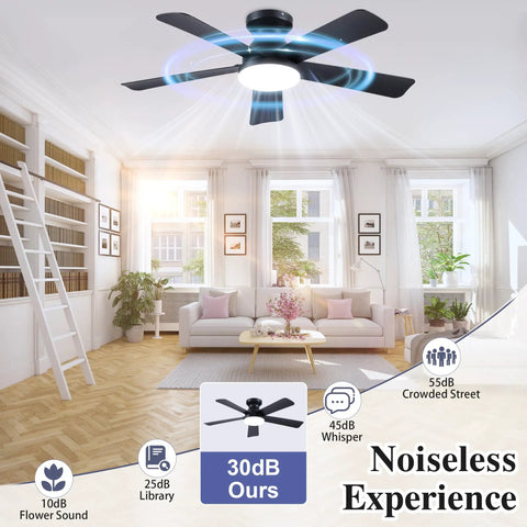 Dope 42 Inch Ceiling Fans With Lights And Remote Control For Indoor And Outdoor Use Low Profile Flush Mount in living room